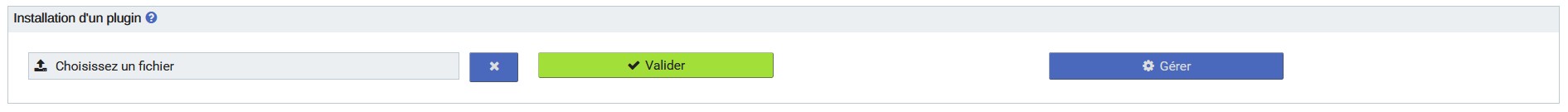 Installation et gestion d'un plugin Plugins